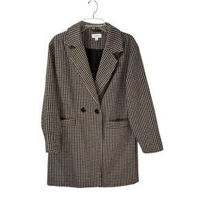 Evereve Betty Blazer women’s brown houndstooth print size Medium #33-1893